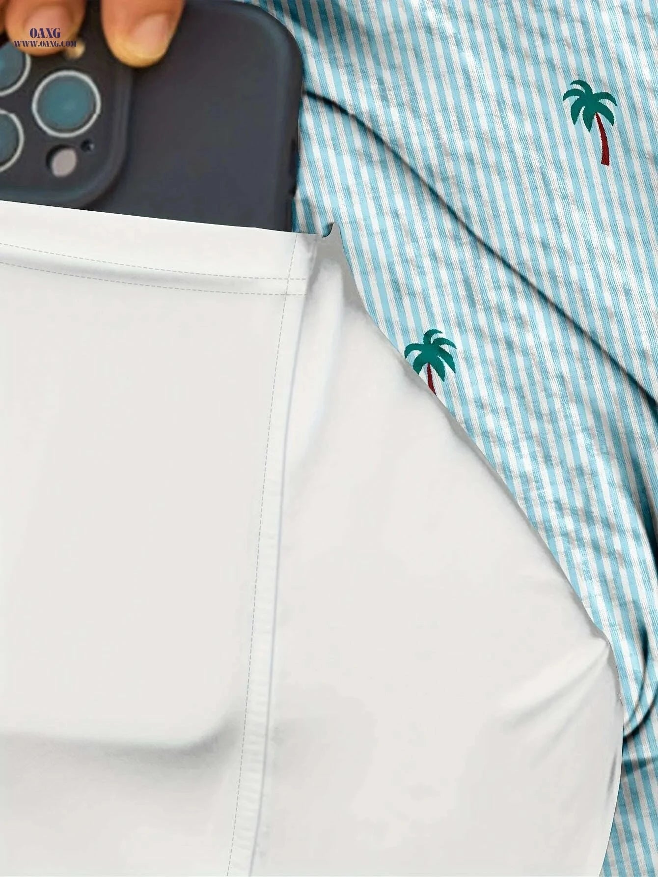 Men's 2-in-1 Tropical Print Beach Shorts - Quick-Dry Casual Trunks   OAXG 