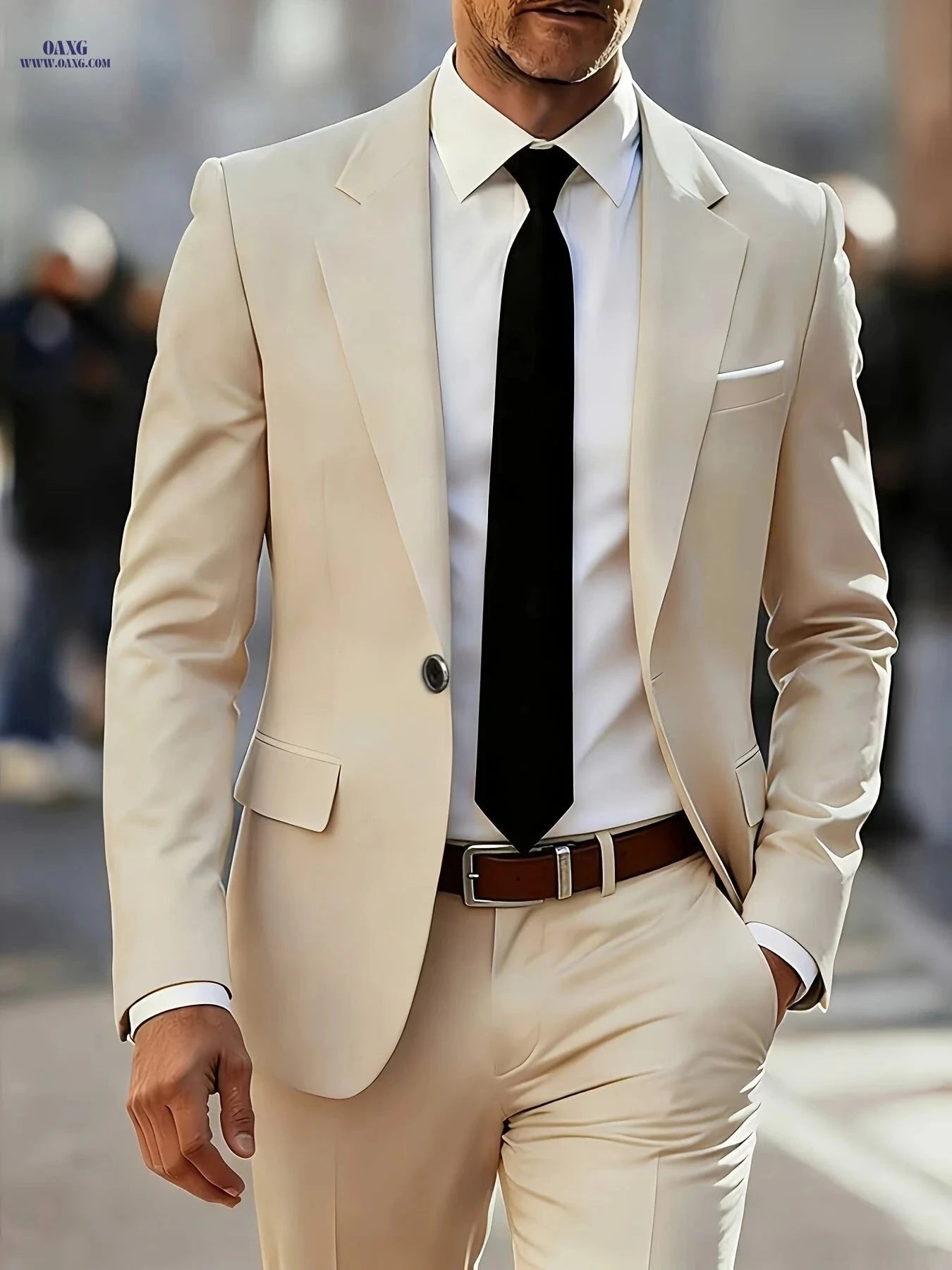 Men's 2-Piece Suit Set - High-End Business Formal Wear for All Occasions   OAXG 
