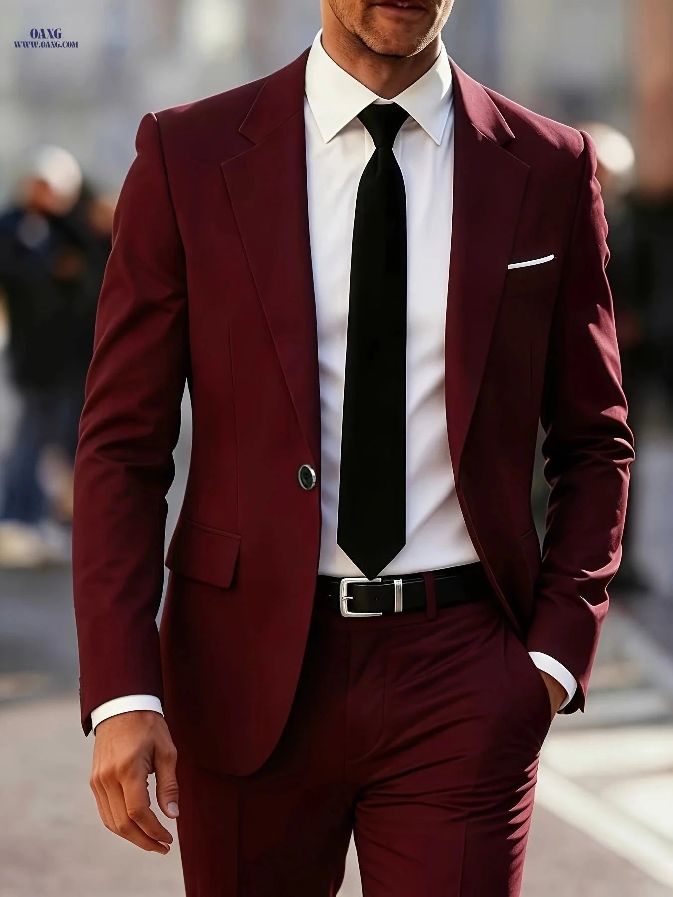 Men's 2-Piece Suit Set - High-End Business Formal Wear for All Occasions   OAXG 