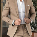 Men's 2-Piece Suit Set - Non-Stretch Jacket & Trousers, Casual Style   OAXG 