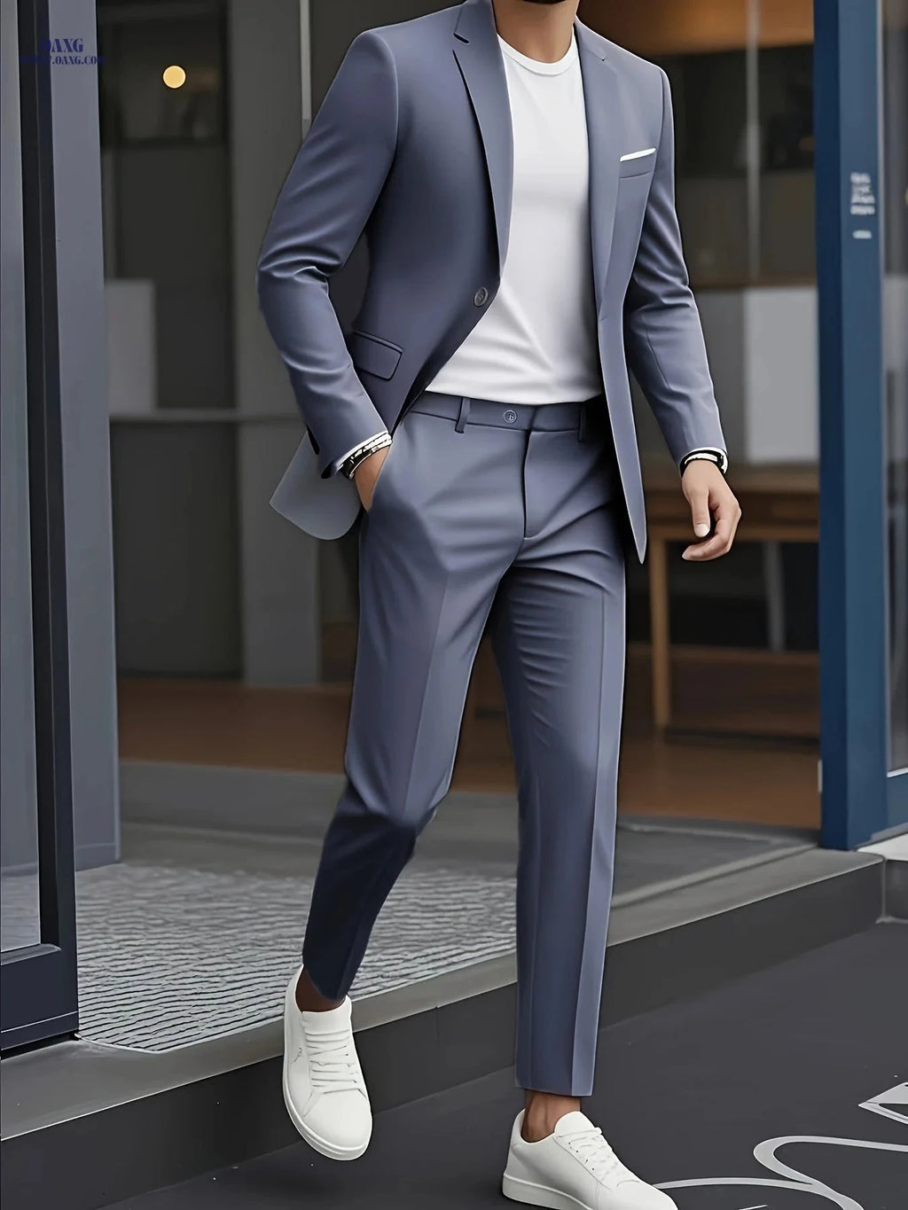 Men's 2-Piece Suit Set - Single Breasted, Business Commute Ready   OAXG 