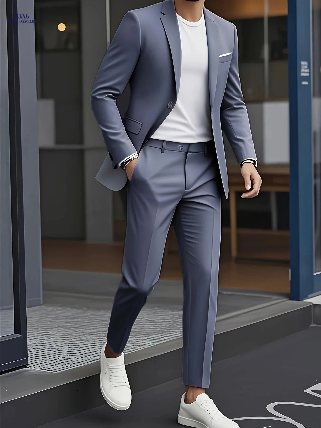 Men's 2-Piece Suit Set - Single Breasted, Business Commute Ready   OAXG 