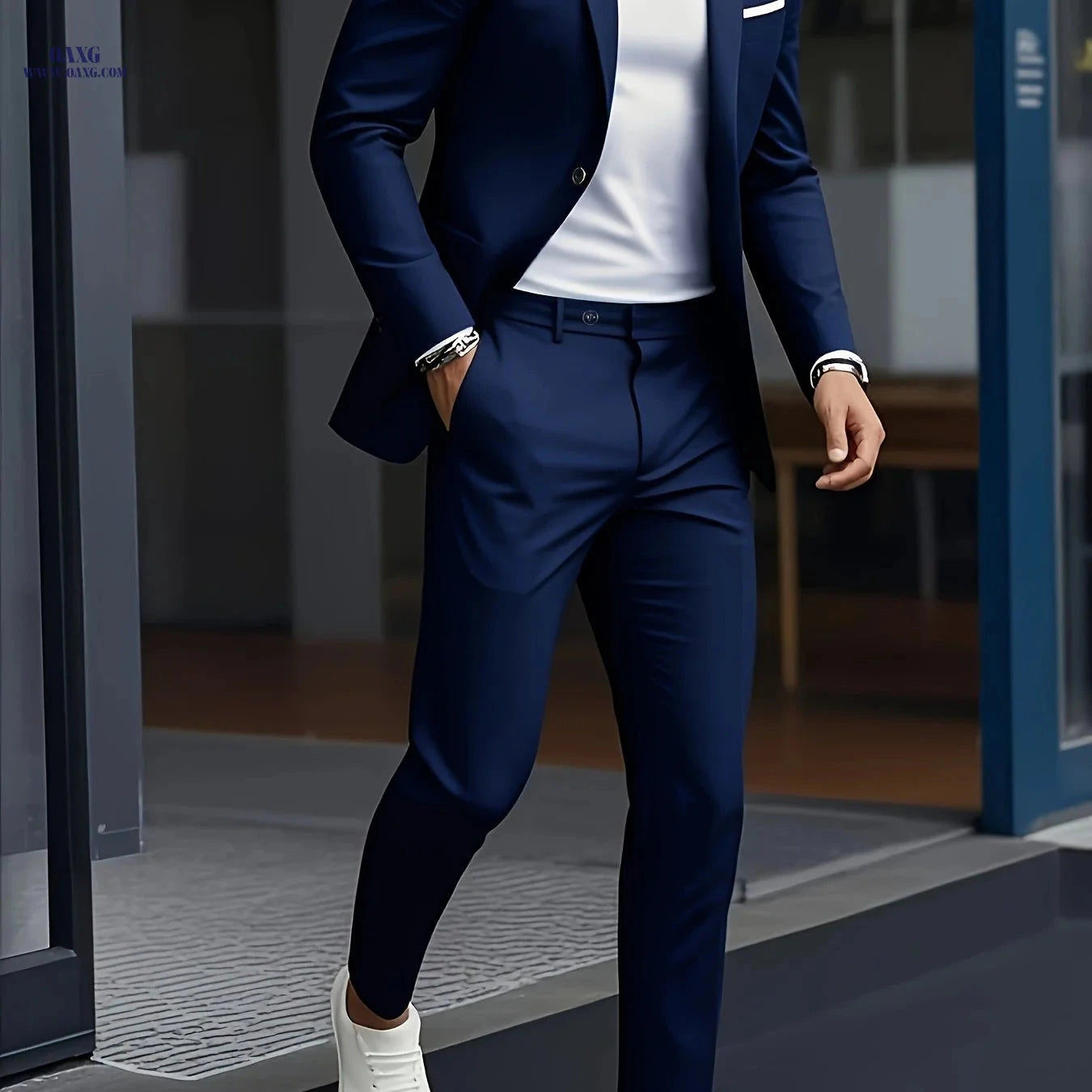 Men's 2-Piece Suit Set - Single Breasted, Business Commute Ready   OAXG 