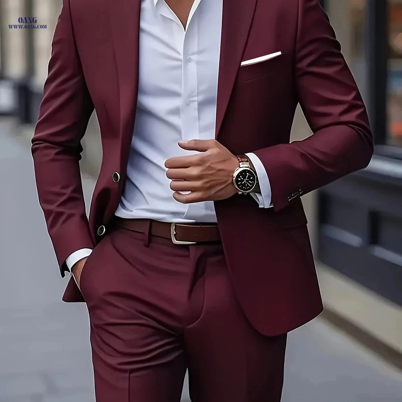 Men's 2-Piece Suit - Stylish Blazer and Trousers for Events   OAXG Beige / FR XXS