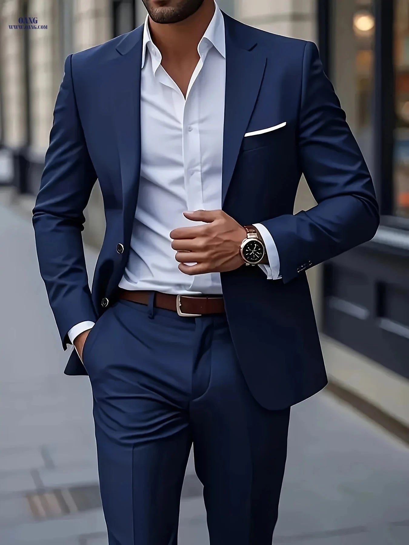 Men's 2-Piece Suit - Stylish Blazer and Trousers for Events   OAXG Beige / FR XXS