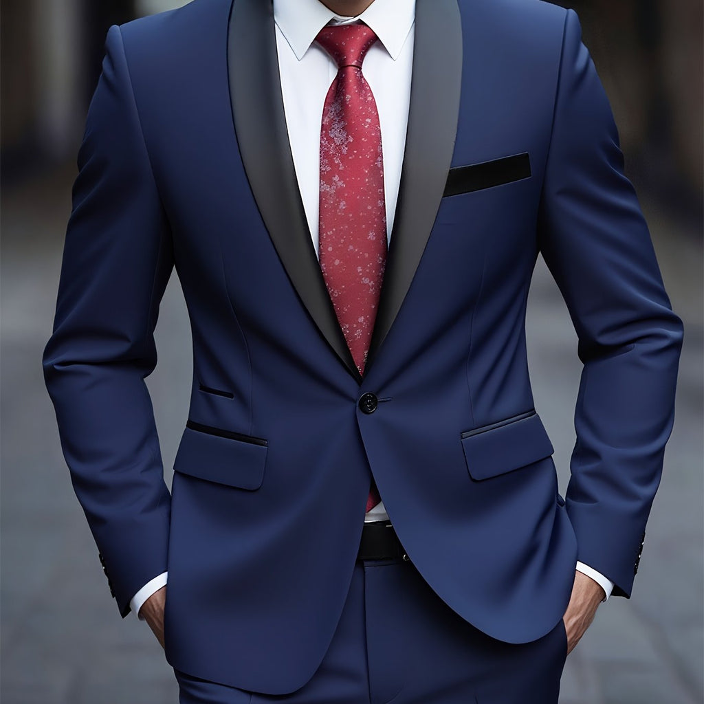 Men's 2pcs Suit Set - Blazer & Trousers for Weddings & Formal Events   OAXG 