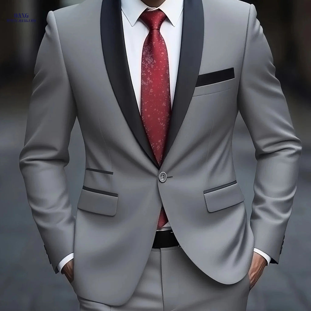 Men's 2pcs Suit Set - Blazer & Trousers for Weddings & Formal Events   OAXG 