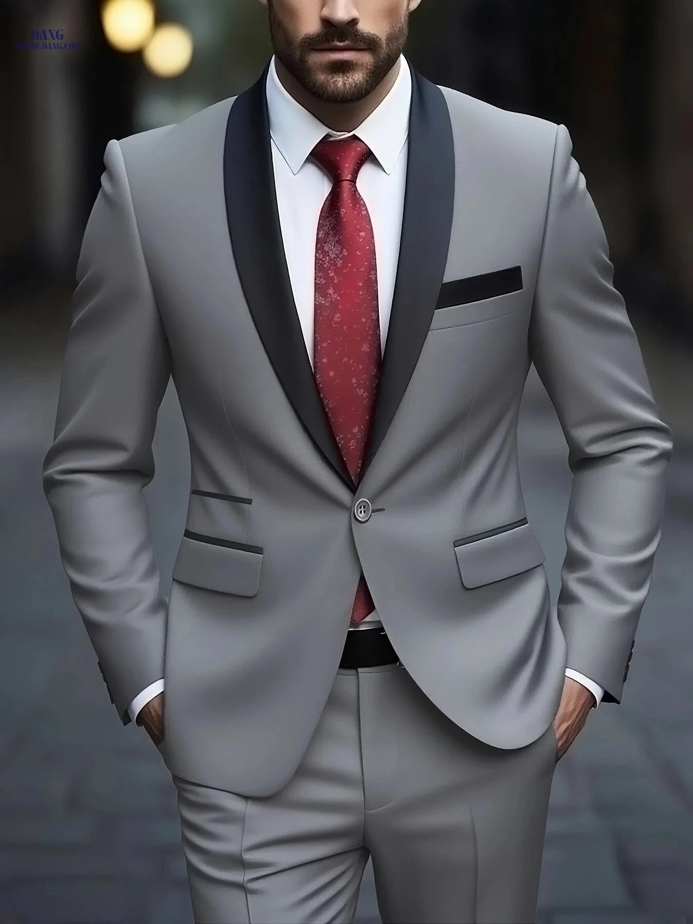 Men's 2pcs Suit Set - Blazer & Trousers for Weddings & Formal Events   OAXG 