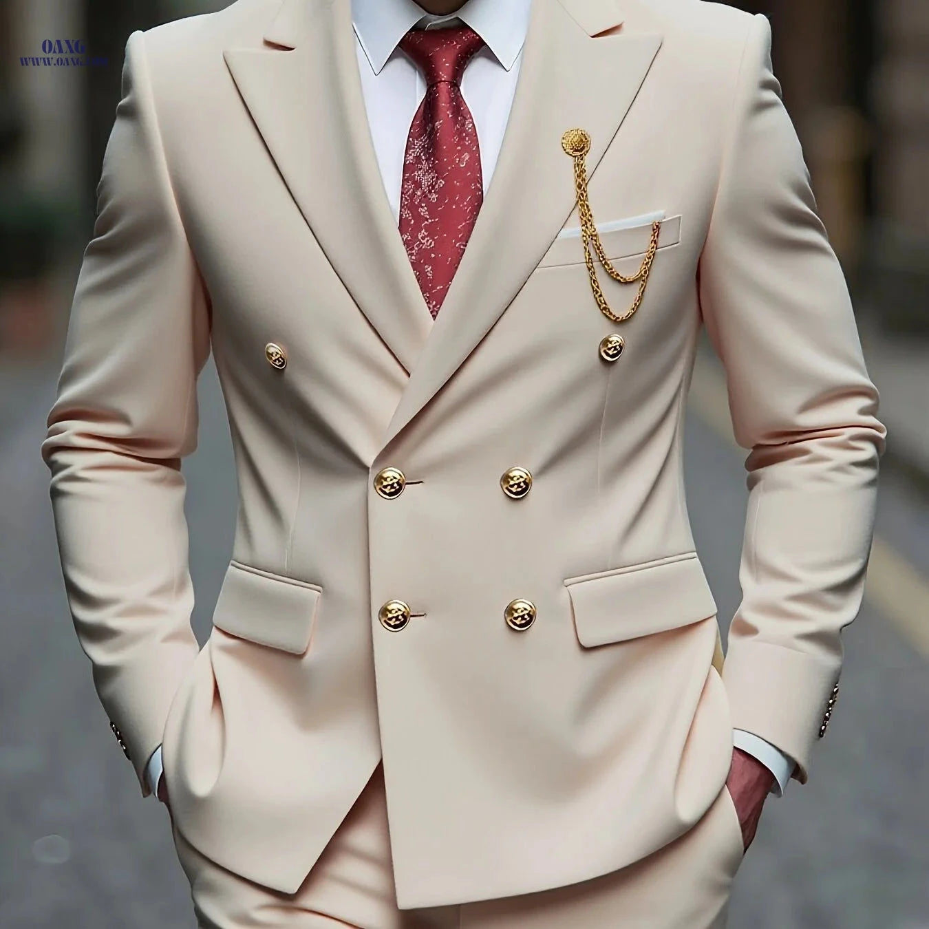 Men's 2pcs Suit Set - Blazer & Trousers for Weddings & Formal Events   OAXG 
