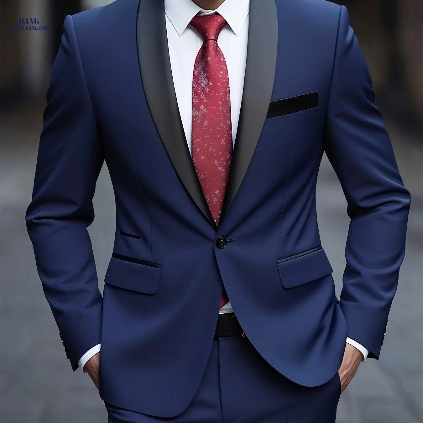 Men's 2pcs Suit Set - Blazer & Trousers for Weddings & Formal Events   OAXG 