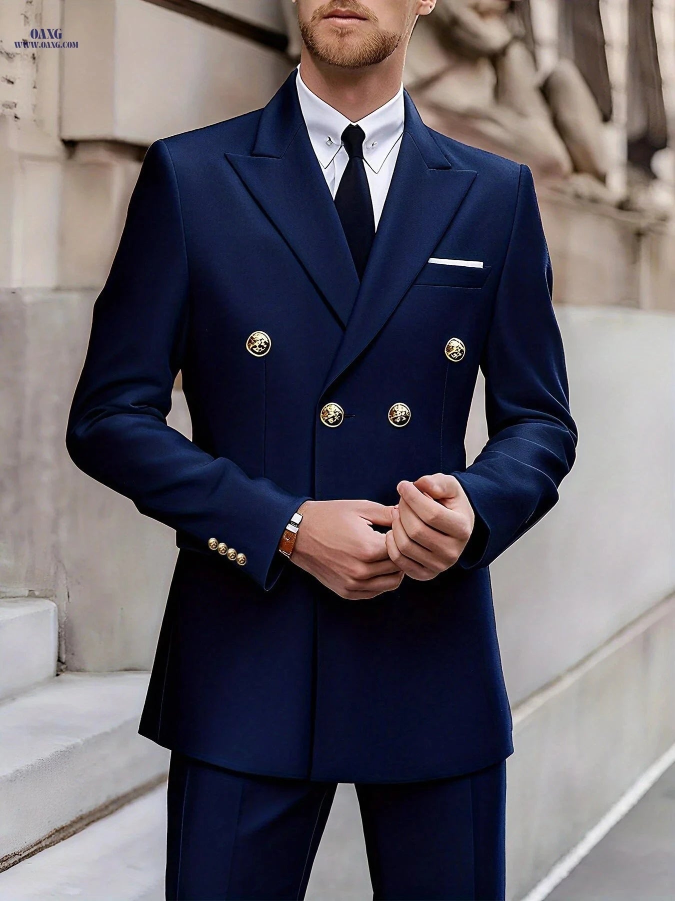Men's 2pcs Suit Set - Blazer & Trousers for Weddings & Formal Events   OAXG 