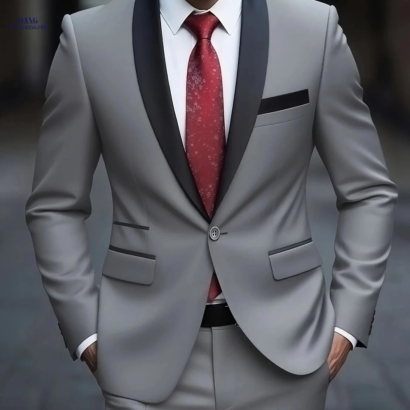 Men's 2pcs Suit Set - Blazer & Trousers for Weddings & Formal Events   OAXG 