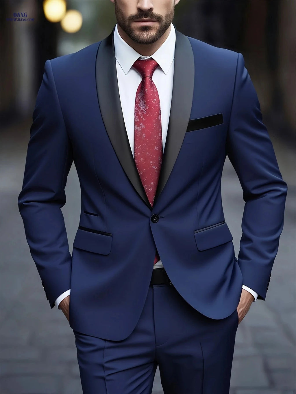 Men's 2pcs Suit Set - Blazer & Trousers for Weddings & Formal Events   OAXG 