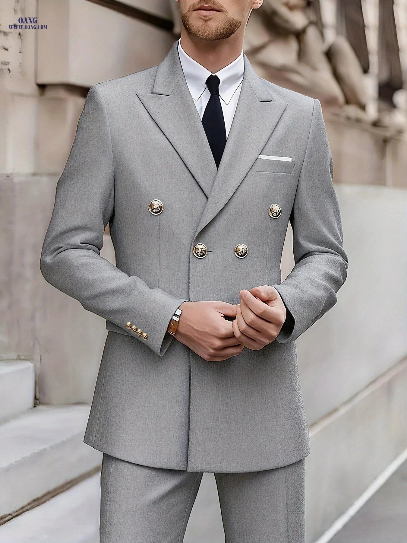 Men's 2pcs Suit Set - Blazer & Trousers for Weddings & Formal Events   OAXG 