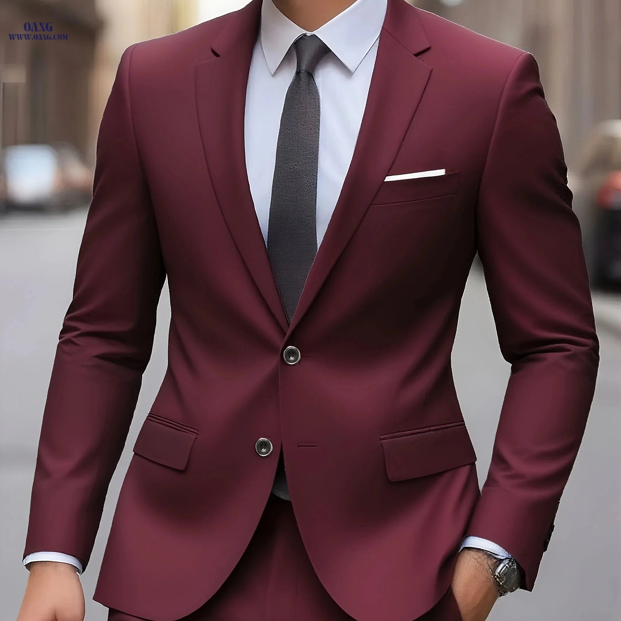 Men's 2pcs Suit Set - High-Quality Jacket and Trousers for Events   OAXG 