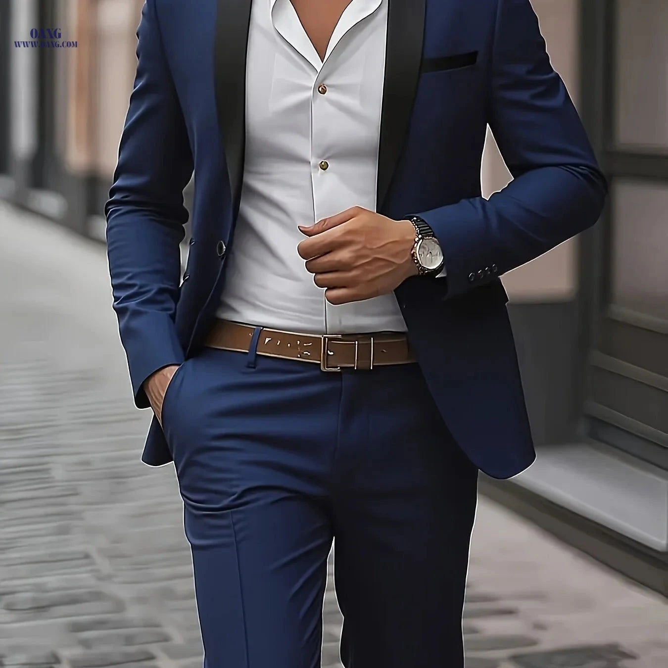 Men's 2pcs Suit Set - Jacket and Trousers for Formal Occasions   OAXG 