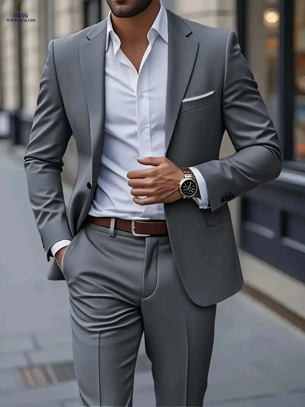 Men's 2pcs Suit Set - Jacket & Trousers for Weddings and Parties   OAXG 