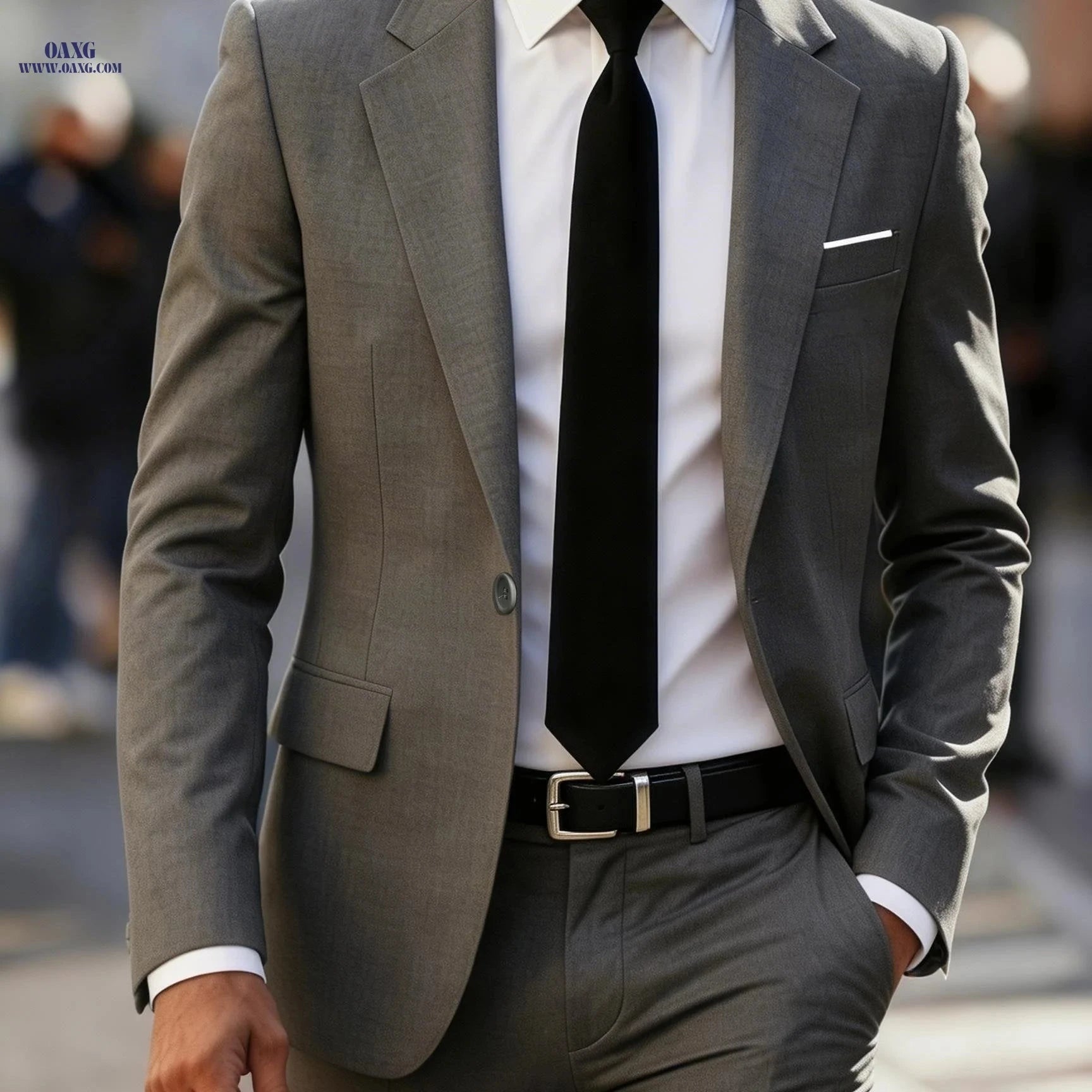 Men's 2pcs Suit Set - Slim Fit Blazer and Trousers for Business Casual   OAXG 