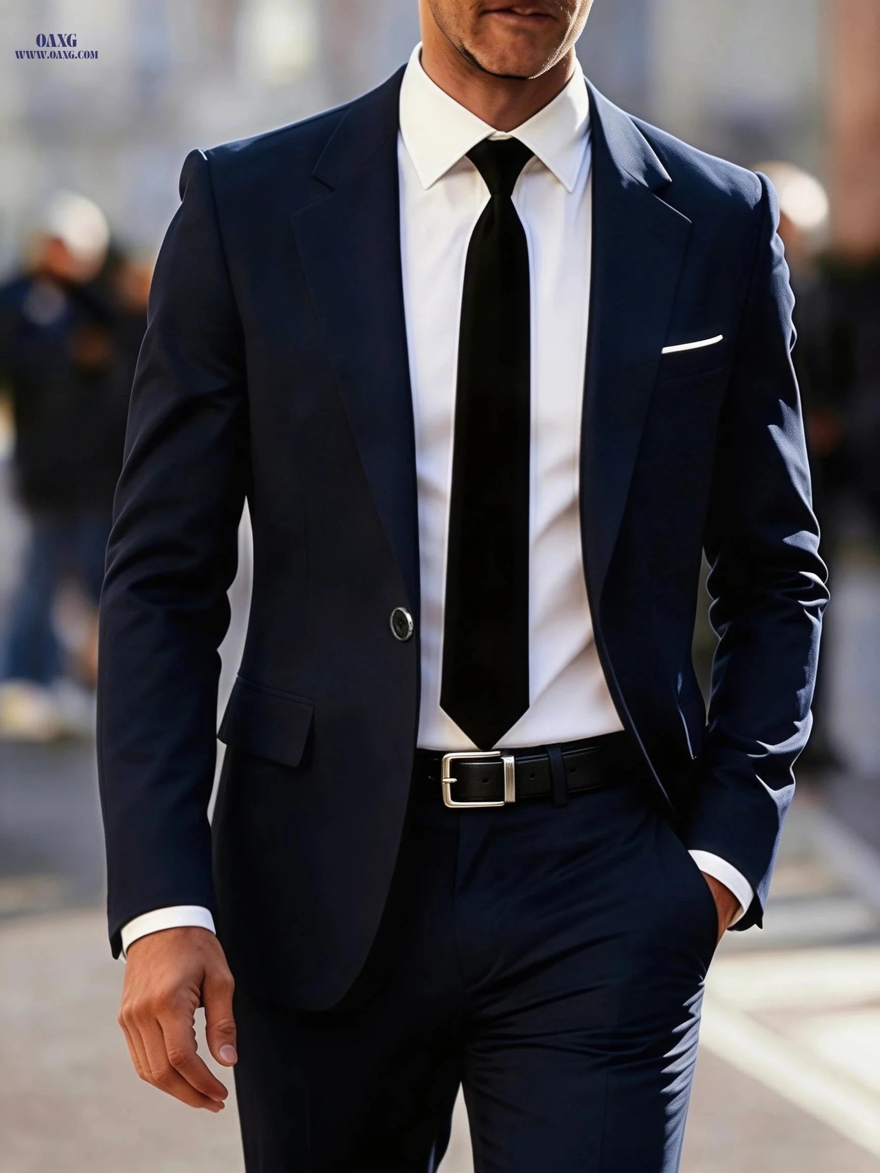 Men's 2pcs Suit Set - Slim Fit Blazer and Trousers for Business Casual   OAXG 