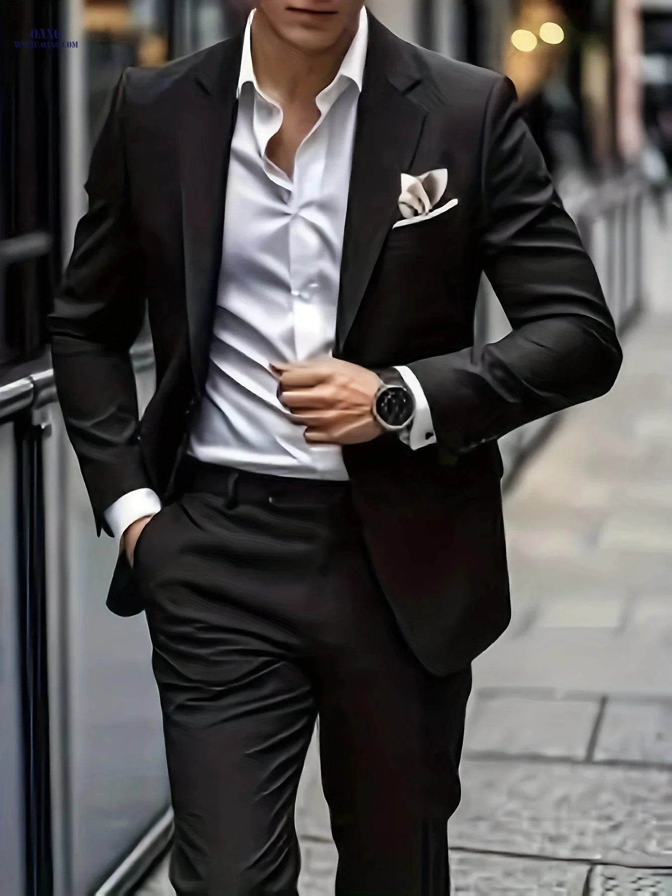 Men's 2pcs Suit Set - Stylish Jacket and Trousers for Formal Events   OAXG 
