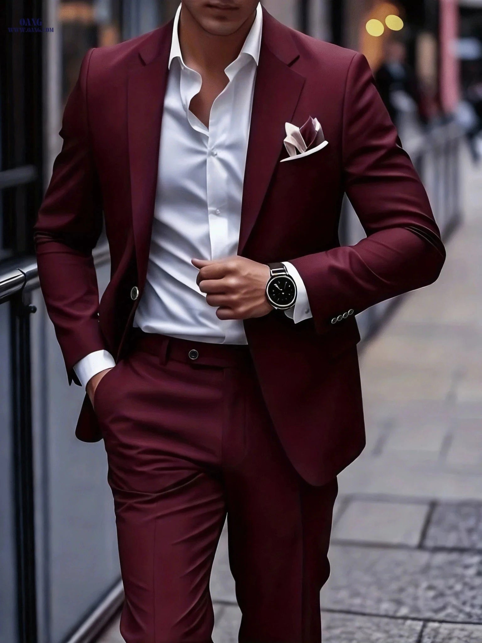 Men's 2pcs Suit Set - Stylish Jacket and Trousers for Formal Events   OAXG 