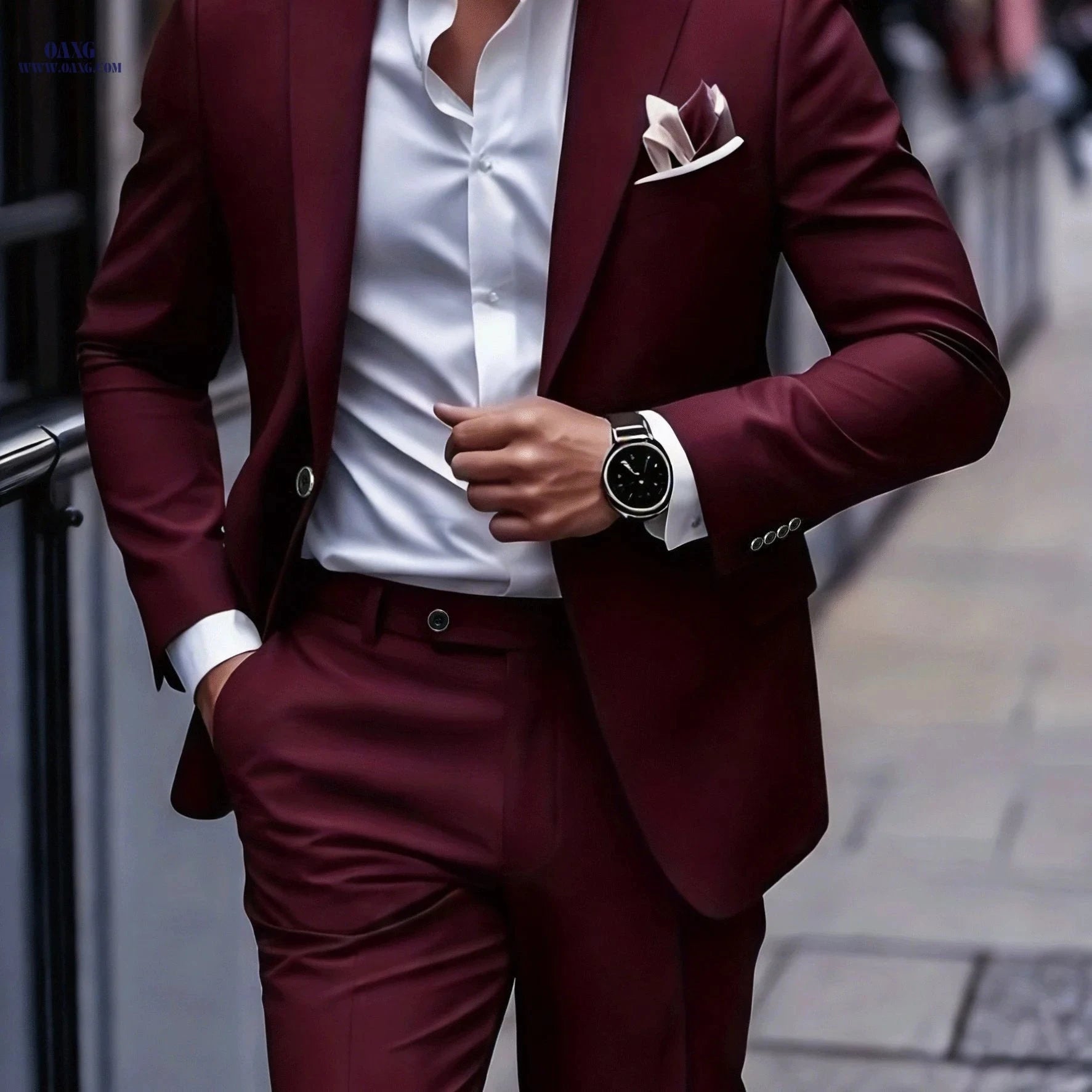 Men's 2pcs Suit Set - Stylish Jacket and Trousers for Formal Events   OAXG 