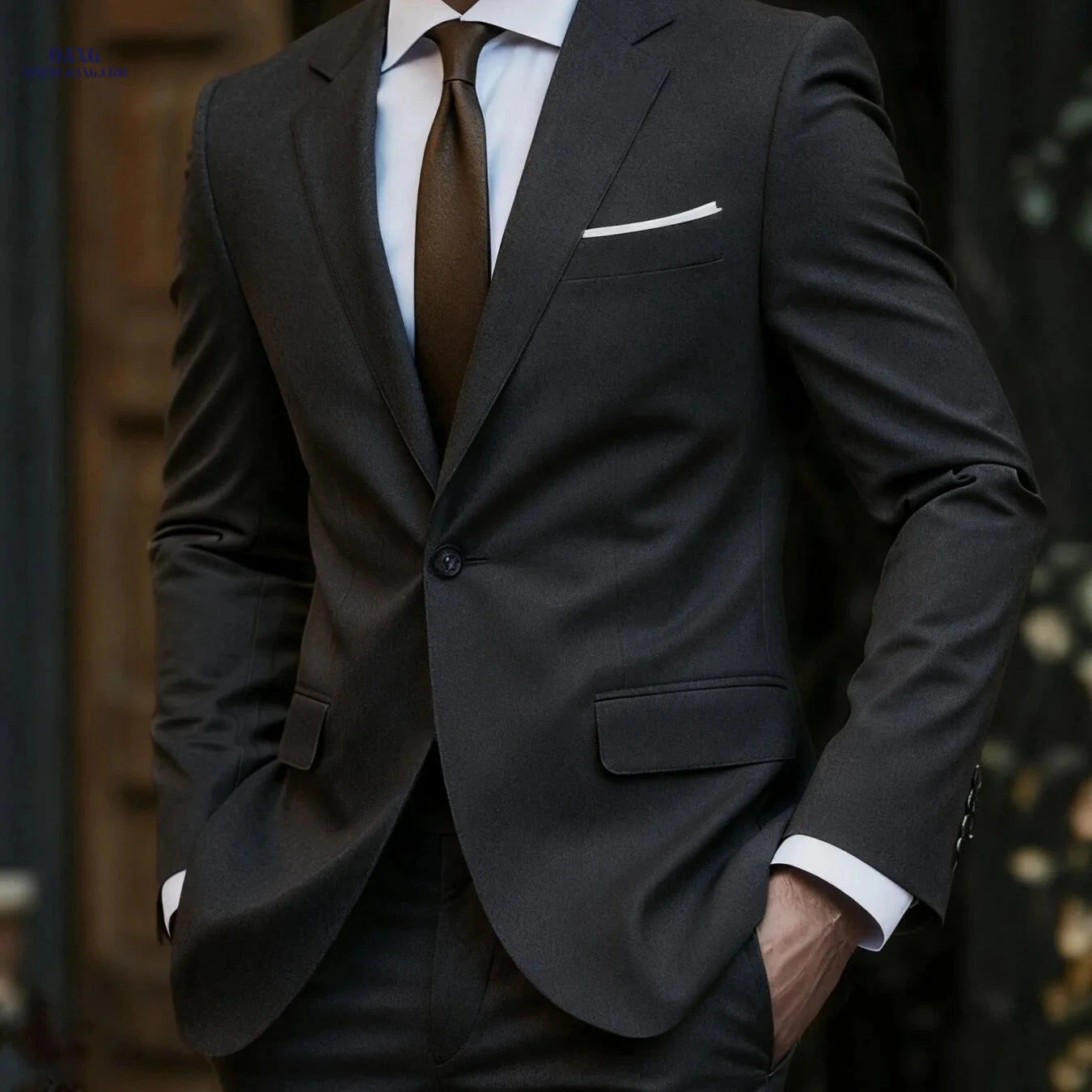 Men's 2pcs Suit Set - Stylish Jacket & Trousers for Weddings   OAXG 
