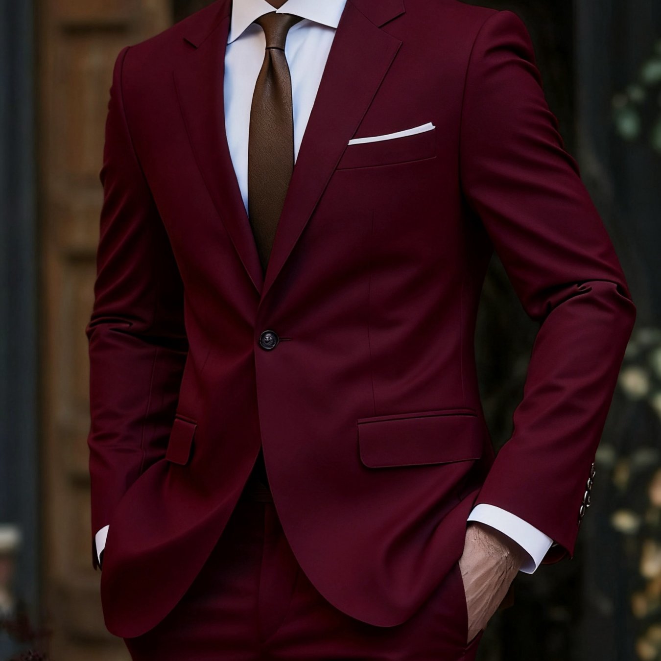 Men's 2pcs Suit Set - Stylish Jacket & Trousers for Weddings   OAXG 