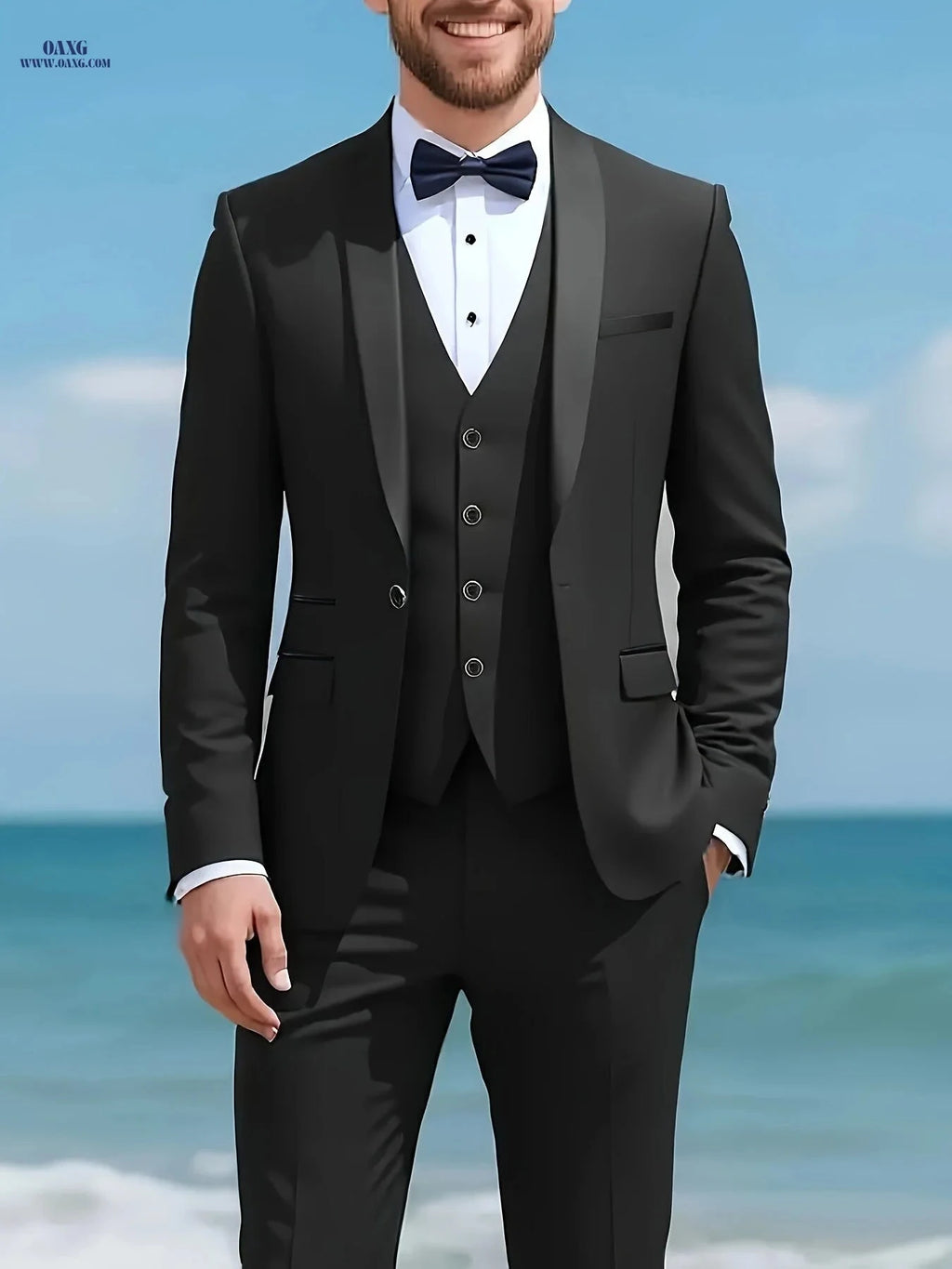 Men's 3-Piece Suit Set – Business Formal Attire for Events   OAXG 