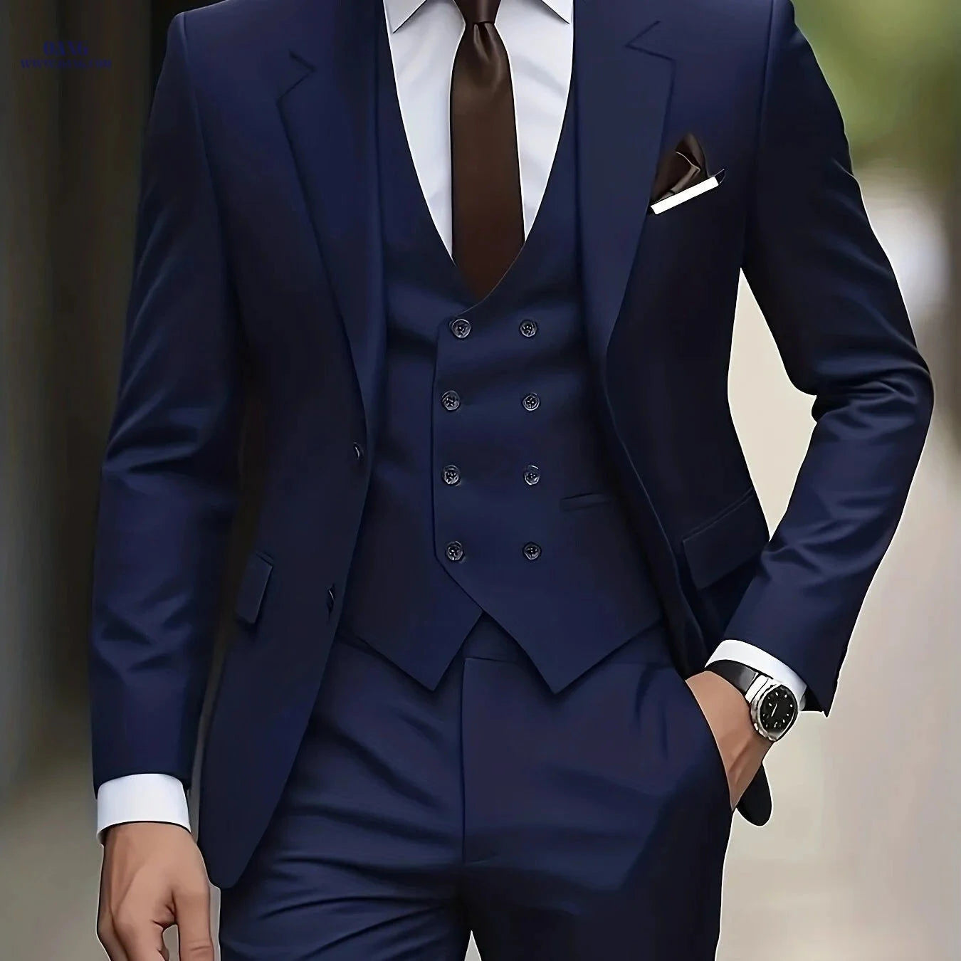 Men's 3-Piece Suit Set: Jacket, Trousers & Vest for Formal Events   OAXG 
