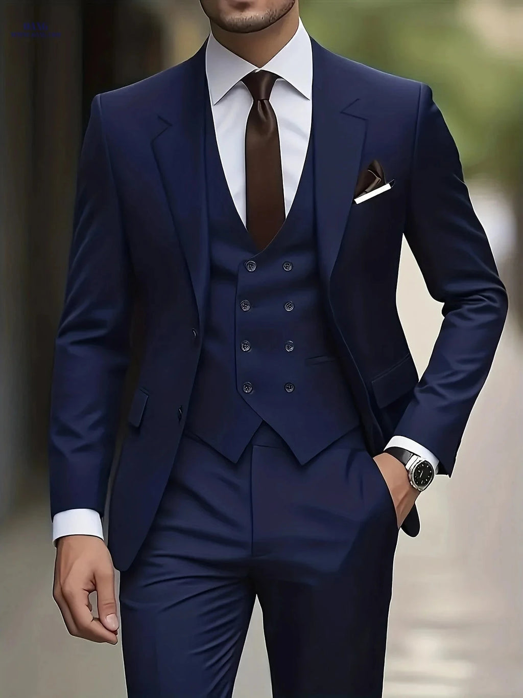 Men's 3-Piece Suit Set: Jacket, Trousers & Vest for Formal Events   OAXG 