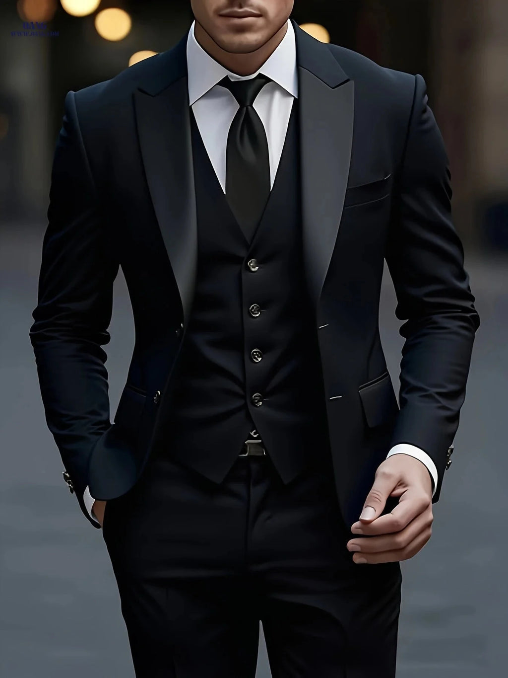 Men's 3-Piece Suit Set - Jacket, Vest & Trousers for Formal Events   OAXG Beige / FR XS
