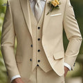 Men's 3-Piece Suit Set - Jacket, Vest & Trousers for Formal Events   OAXG 