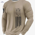 Men's 3D Army Stripe Long Sleeve T-Shirt - Casual Round Neck Top   OAXG 