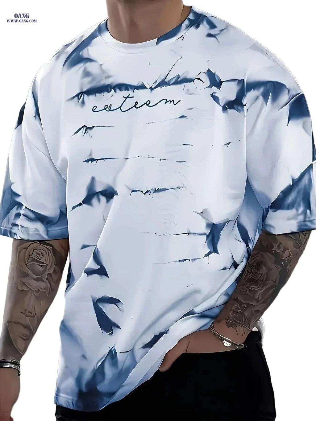 Men's 3D Digital Print T-Shirt - Casual, Short Sleeve, Breathable   OAXG 