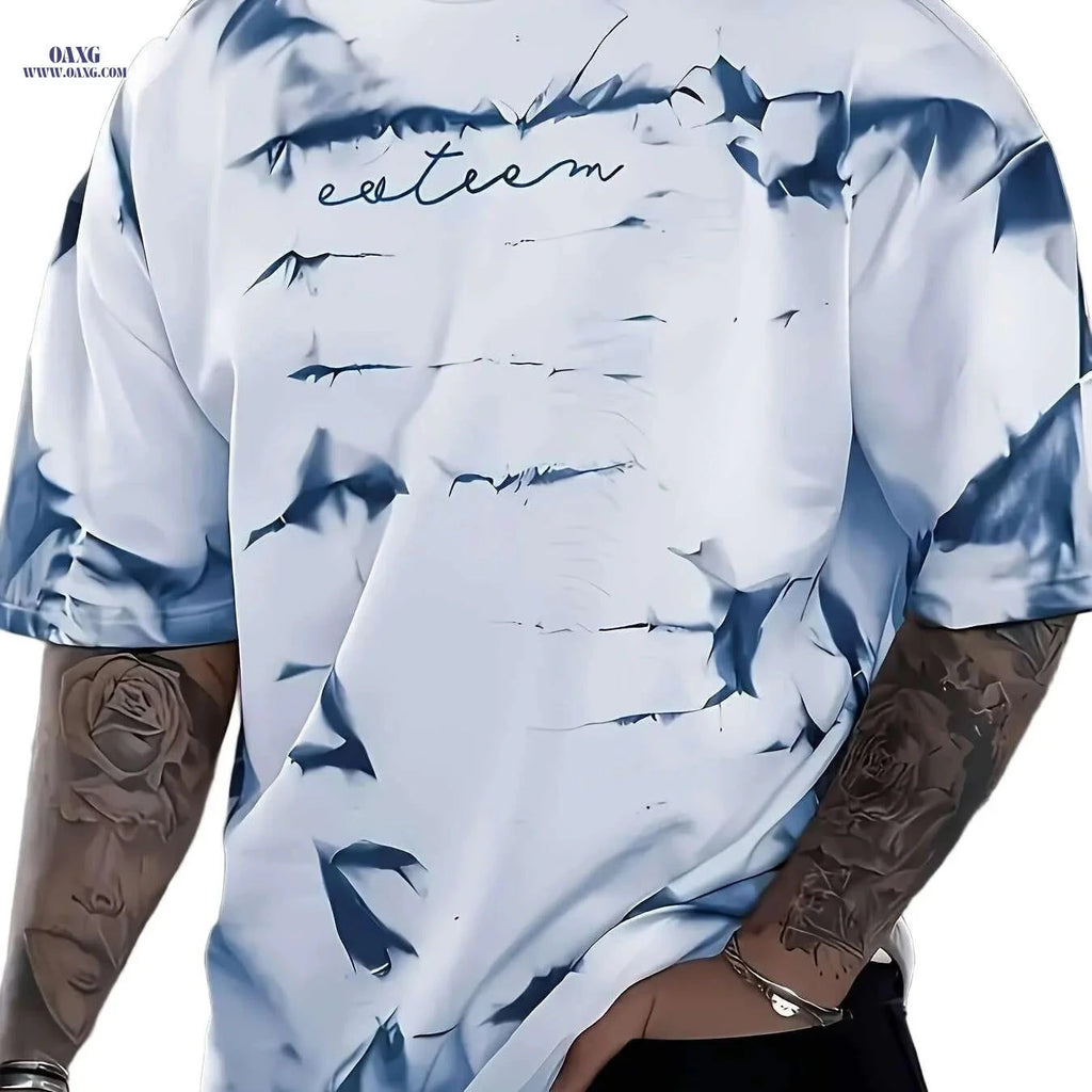 Men's 3D Digital Print T-Shirt - Casual, Short Sleeve, Breathable   OAXG 