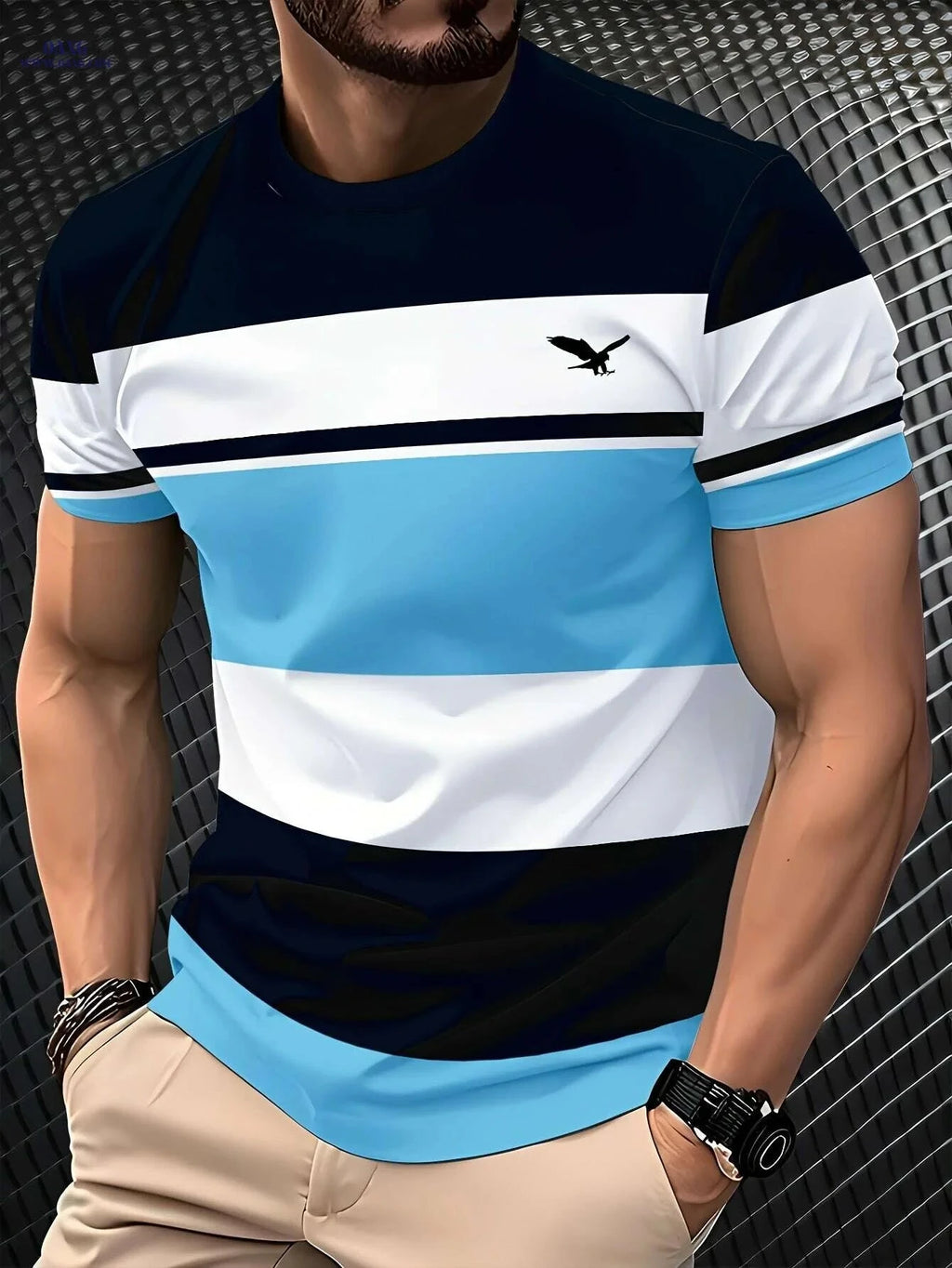 Men's 3D Digital Print T-Shirt - Lightweight Comfort Fit, Breathable   OAXG Navy Blue（L30） / S