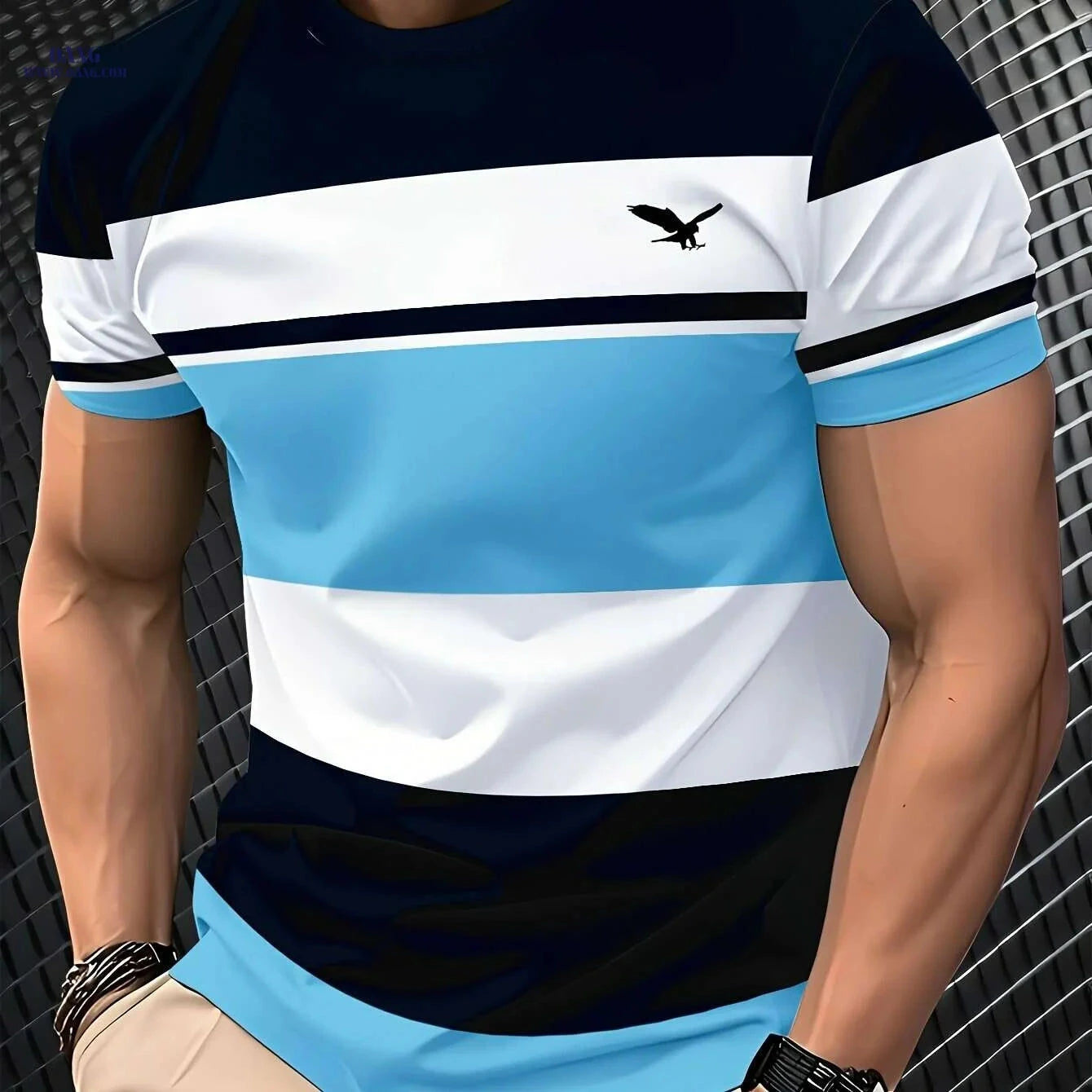 Men's 3D Digital Print T-Shirt - Lightweight Comfort Fit, Breathable   OAXG Navy Blue（L30） / S