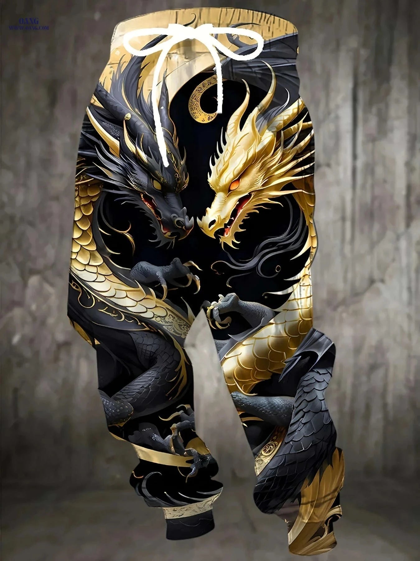 Men's 3D Dragon Print Joggers - Casual Stretchy Sweatpants   OAXG 