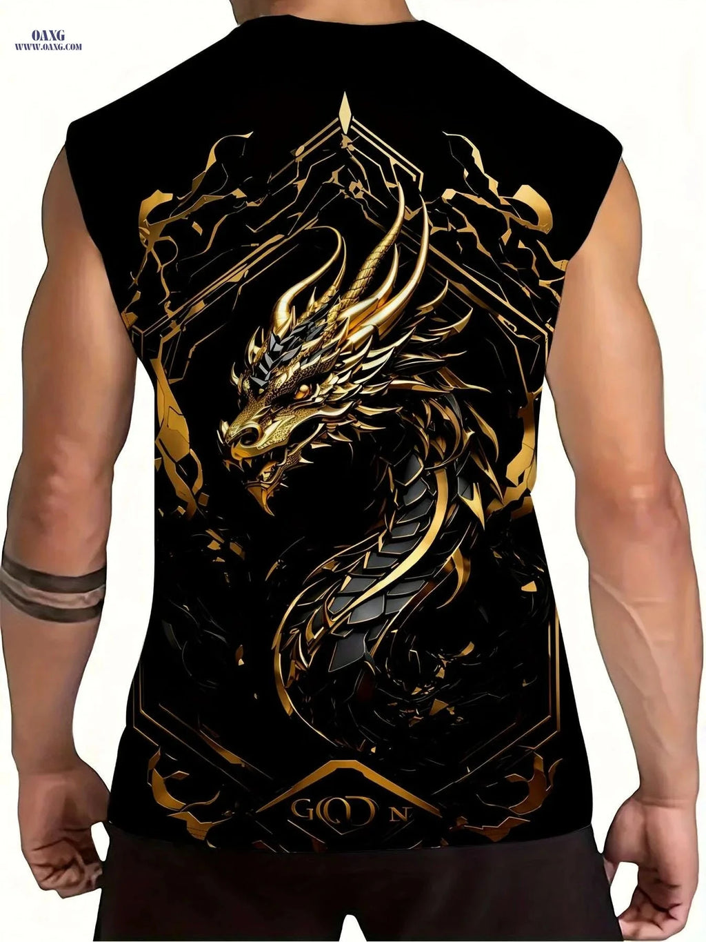 Men's 3D Golden Dragon Tank Top - Breathable Casual Athletic Shirt   OAXG Mixed Color / S