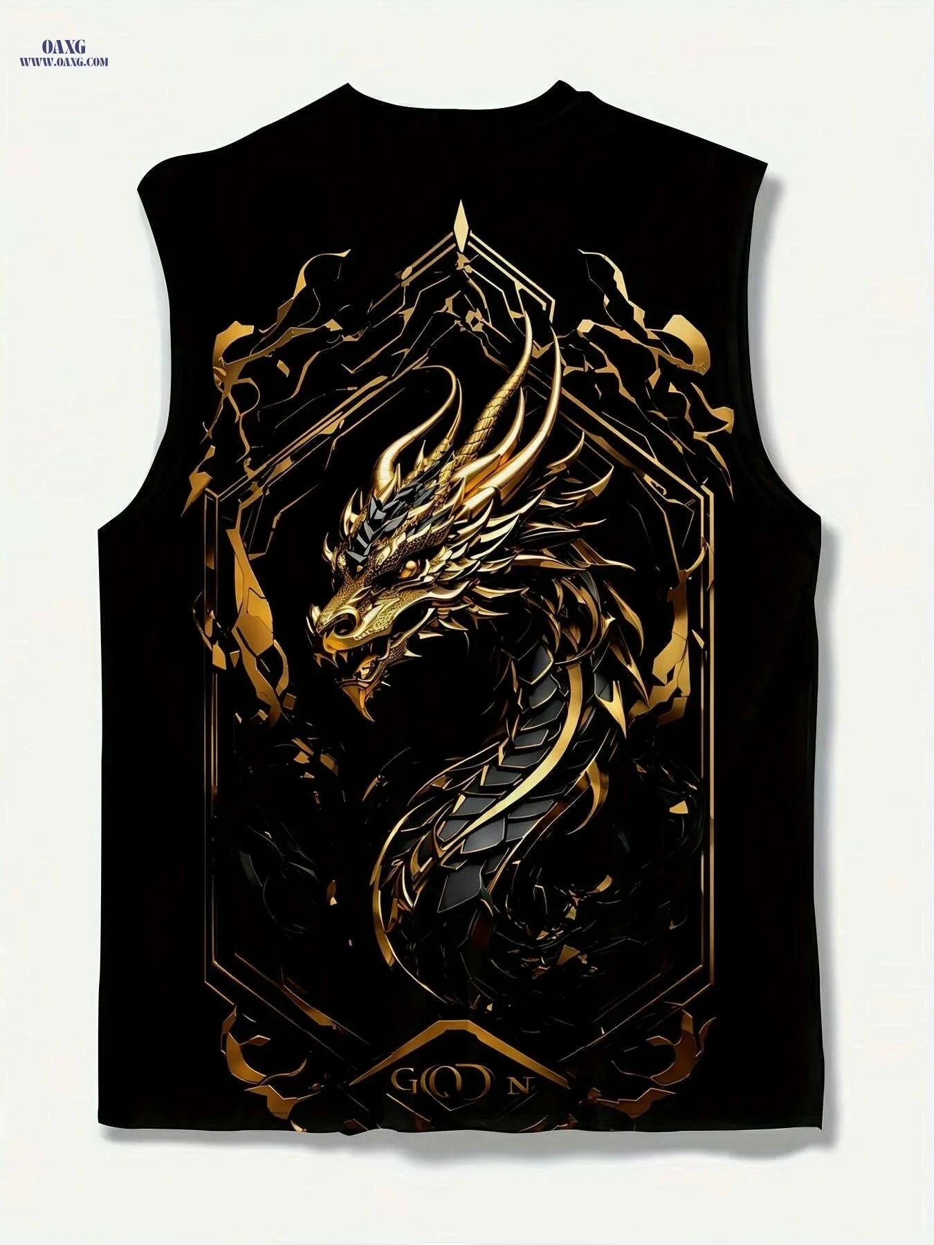 Men's 3D Golden Dragon Tank Top - Breathable Casual Athletic Shirt   OAXG Mixed Color / S