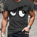 Men's 3D Graphic Tee - Casual Polyester Crew Neck, Machine Washable   OAXG 