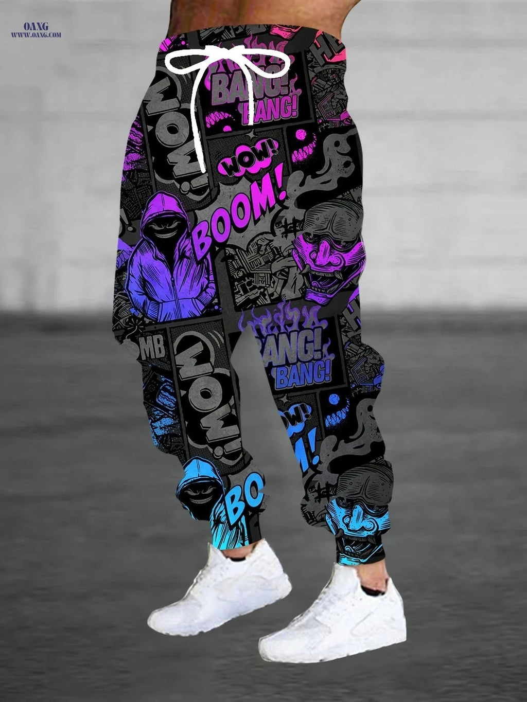 Men's 3D Halloween Comic Joggers - Casual Polyester Pants with Pockets   OAXG Mixed Color / FR S