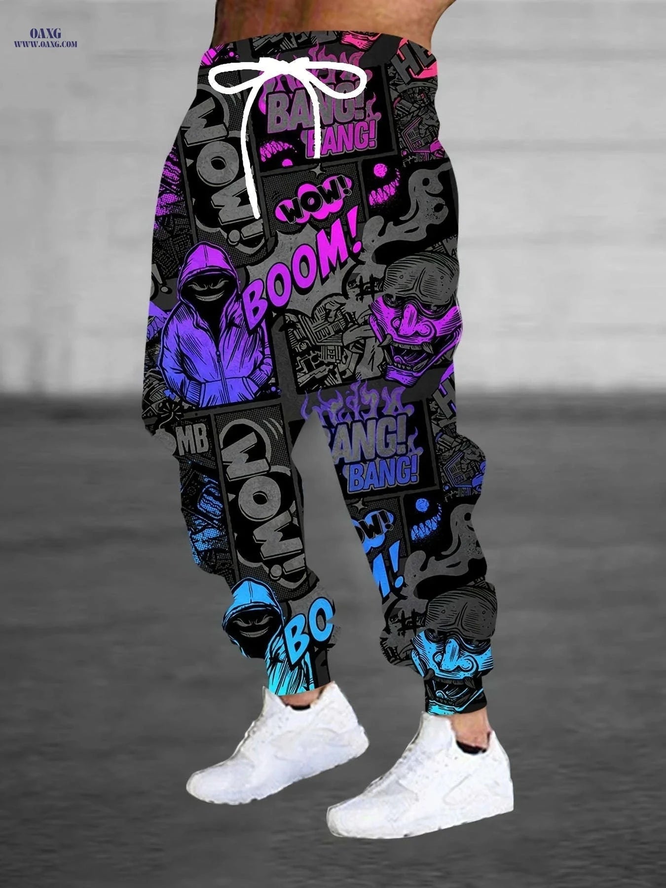Men's 3D Halloween Comic Joggers - Casual Polyester Pants with Pockets   OAXG Mixed Color / FR S