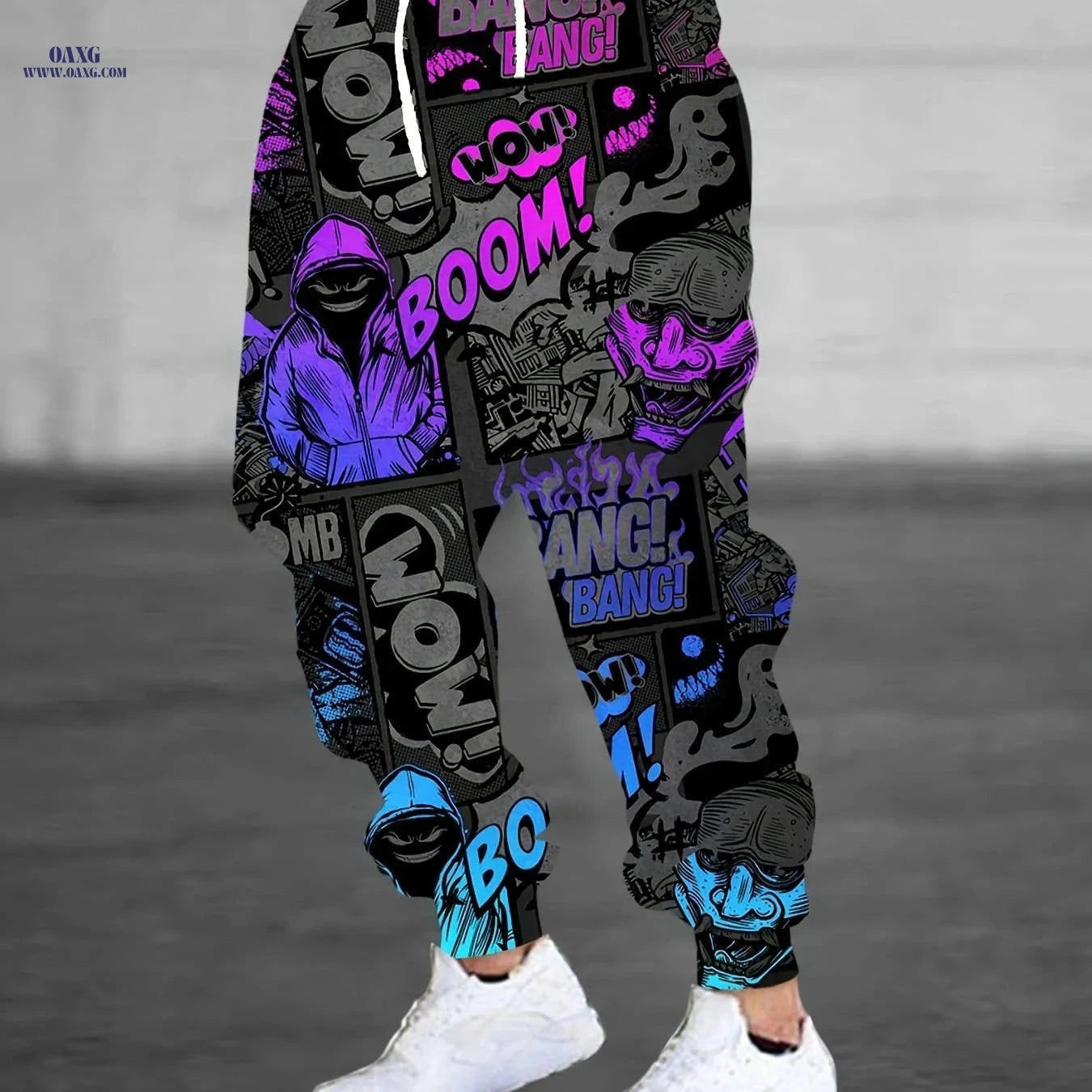 Men's 3D Halloween Comic Joggers - Casual Polyester Pants with Pockets   OAXG Mixed Color / FR S