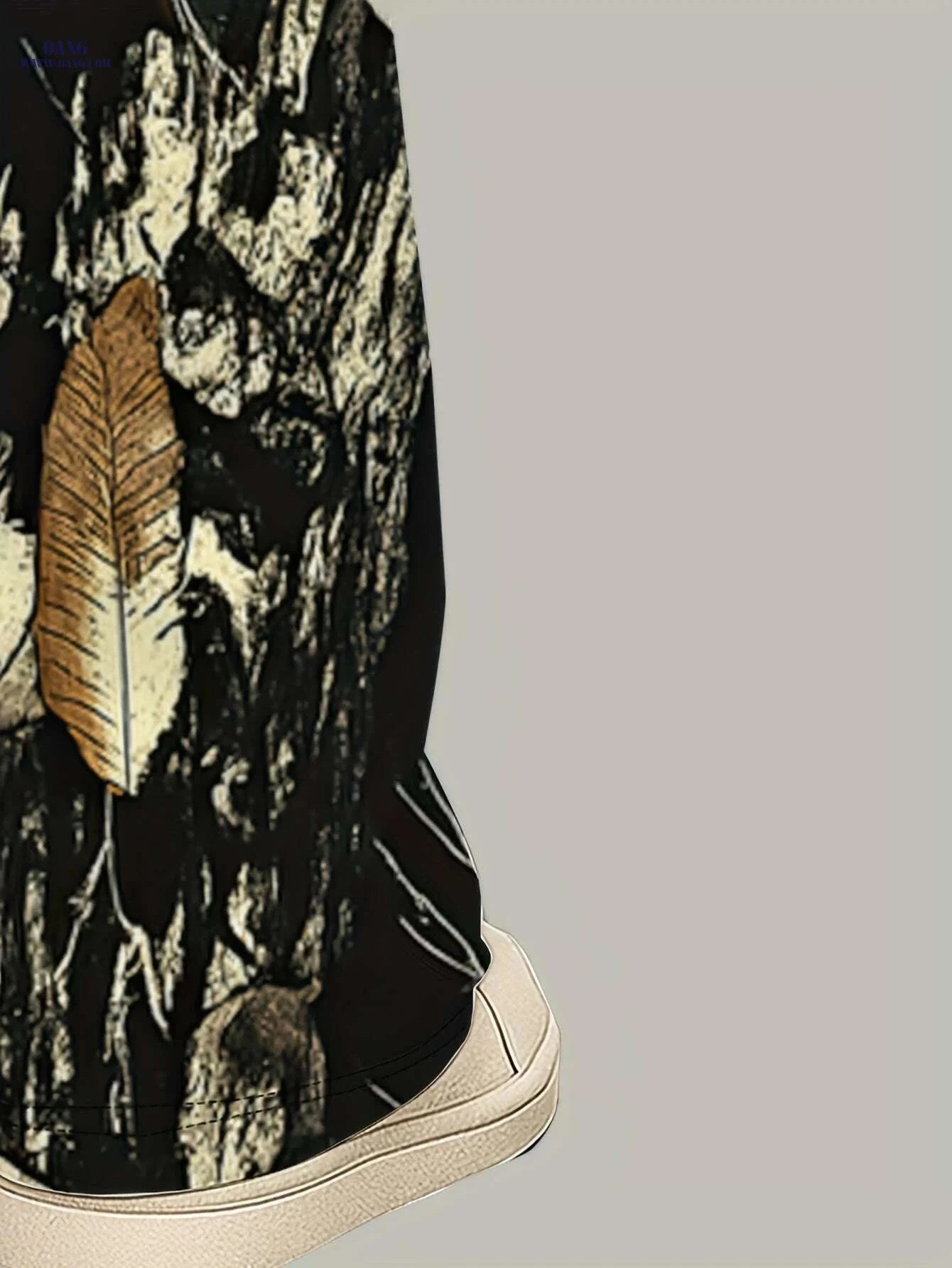 Men's 3D Leaf Print Camouflage Pants - Durable Multi-Pocket Workwear   OAXG 