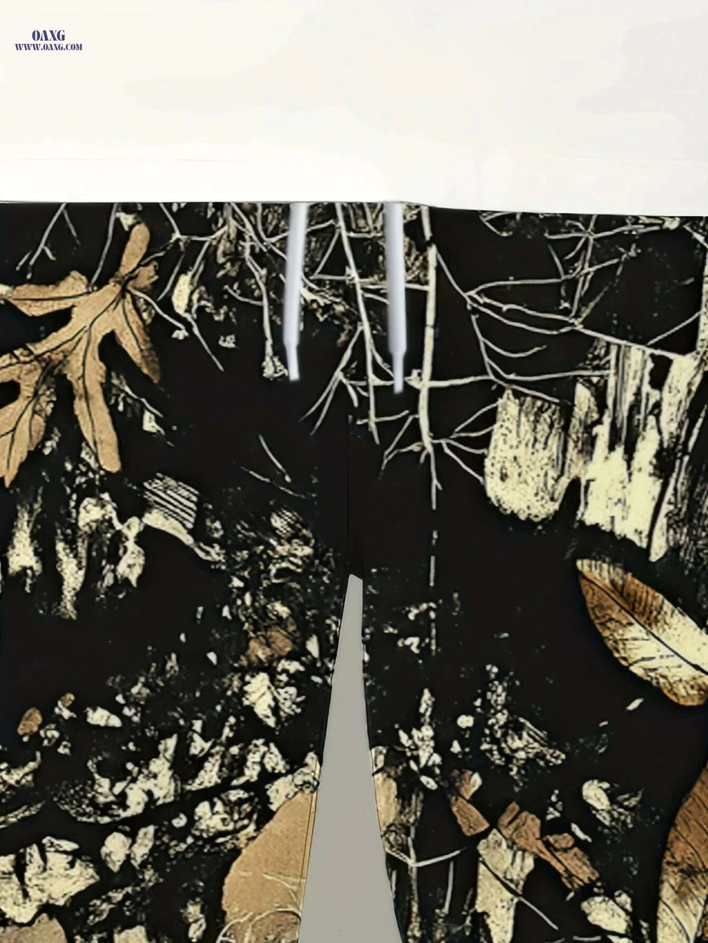 Men's 3D Leaf Print Camouflage Pants - Durable Multi-Pocket Workwear   OAXG Mixed Color / S