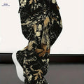 Men's 3D Leaf Print Camouflage Pants - Durable Multi-Pocket Workwear   OAXG Mixed Color / S