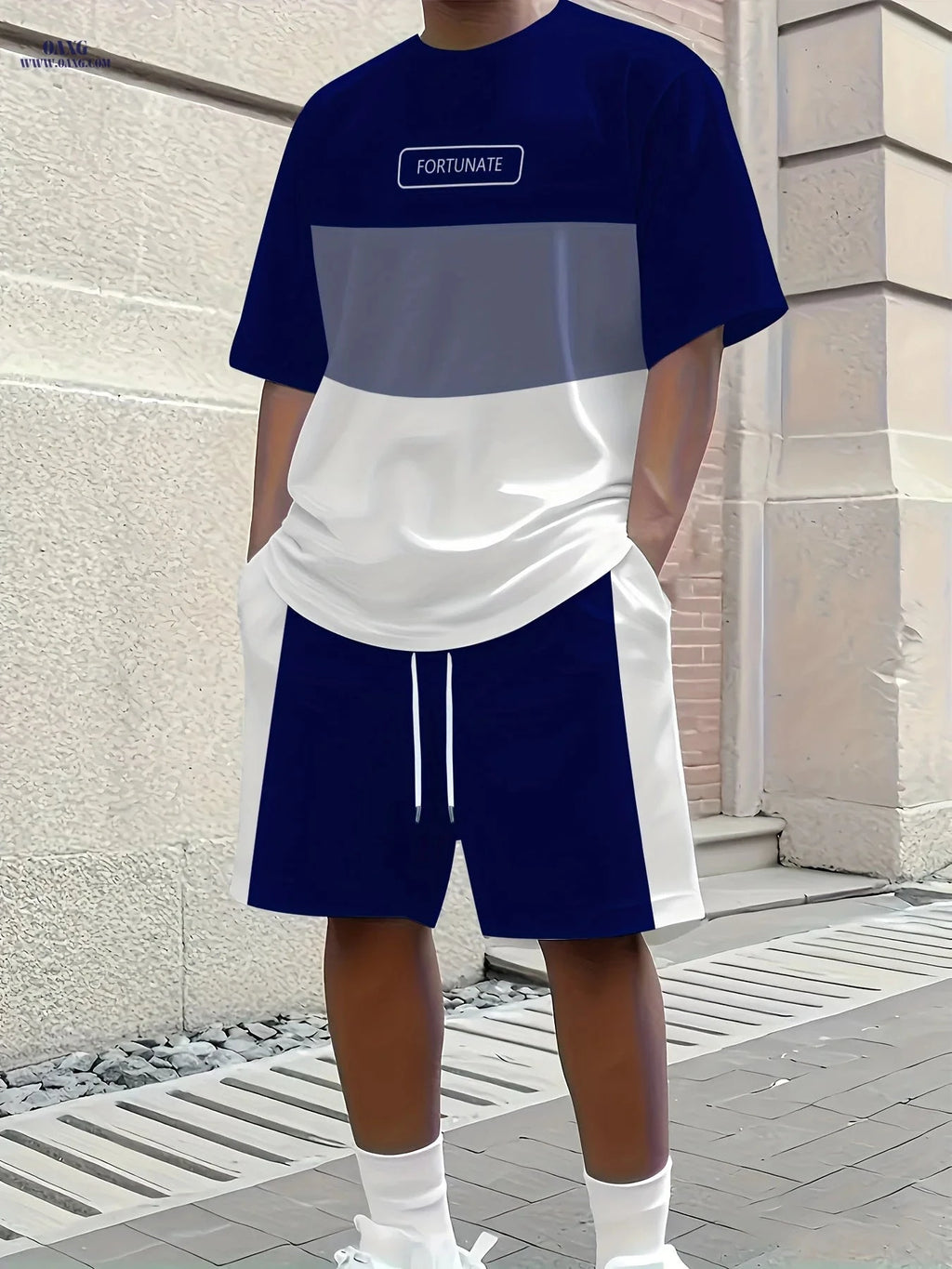 Men's 3D Letter Print Summer T-Shirt & Shorts Set - Lightweight Casual   OAXG 