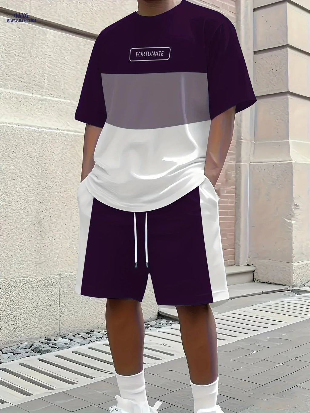 Men's 3D Letter Print Summer T-Shirt & Shorts Set - Lightweight Casual   OAXG 